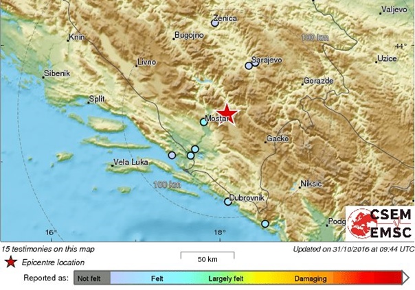 Становнике Херцеговине узнемирио јачи потрес