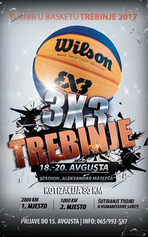 Први 3×3 баскет турнир у Требињу, пријаве до 15. августа