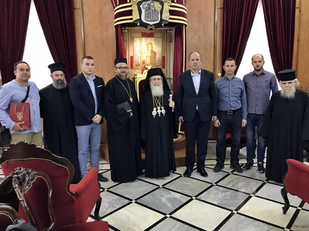 Делегација Града Требиња у посјети патријарху Теофилу III у Јерусалиму