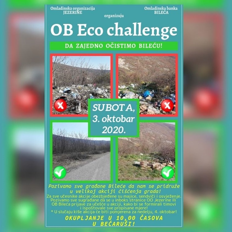 „OB Eco challenge“: ДА ЗАЈЕДНО ОЧИСТИМО БИЛЕЋУ