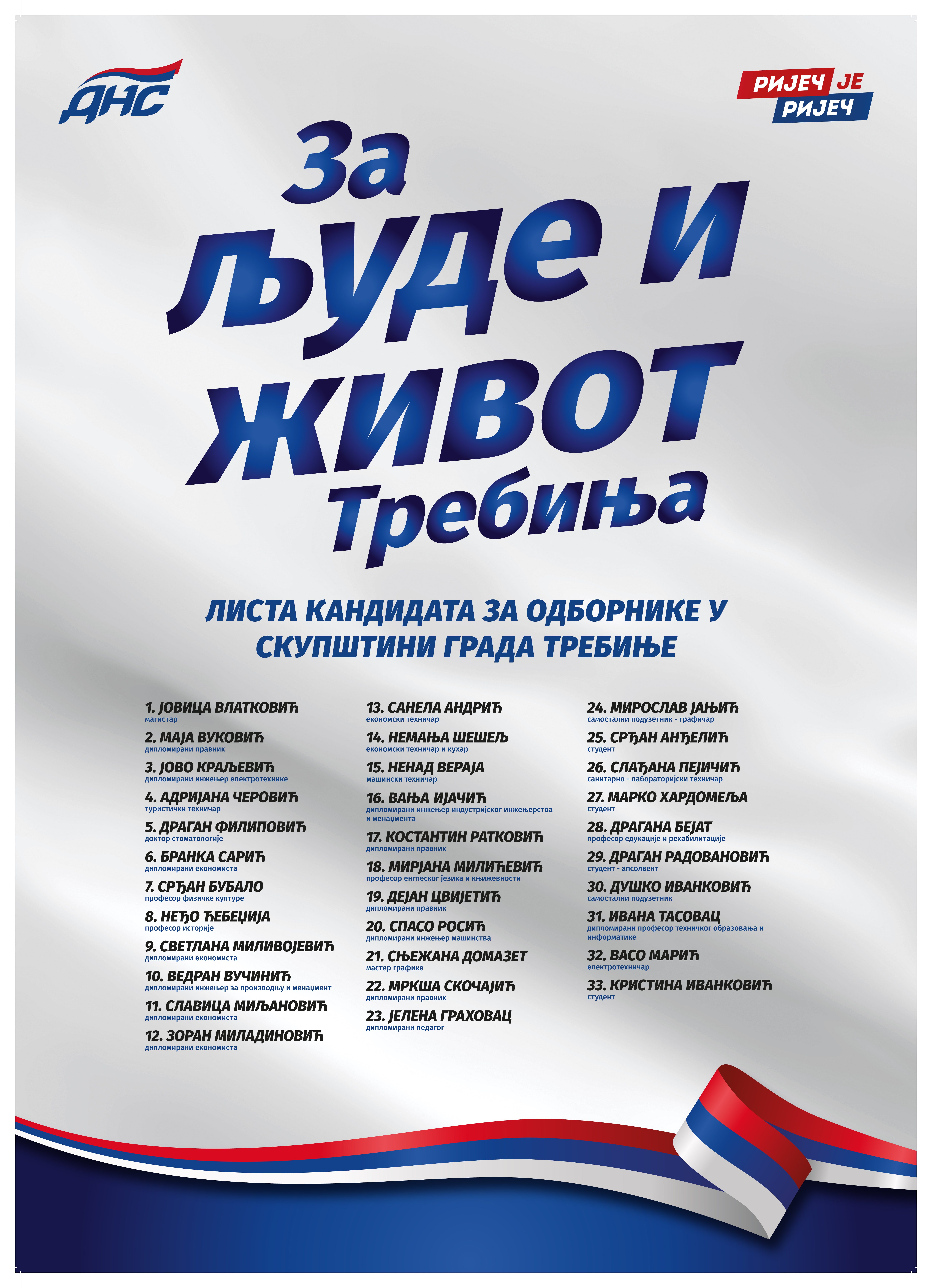 Формиран нови градски одбор ДНС у Требињу, предсједник Јовица Влатковић