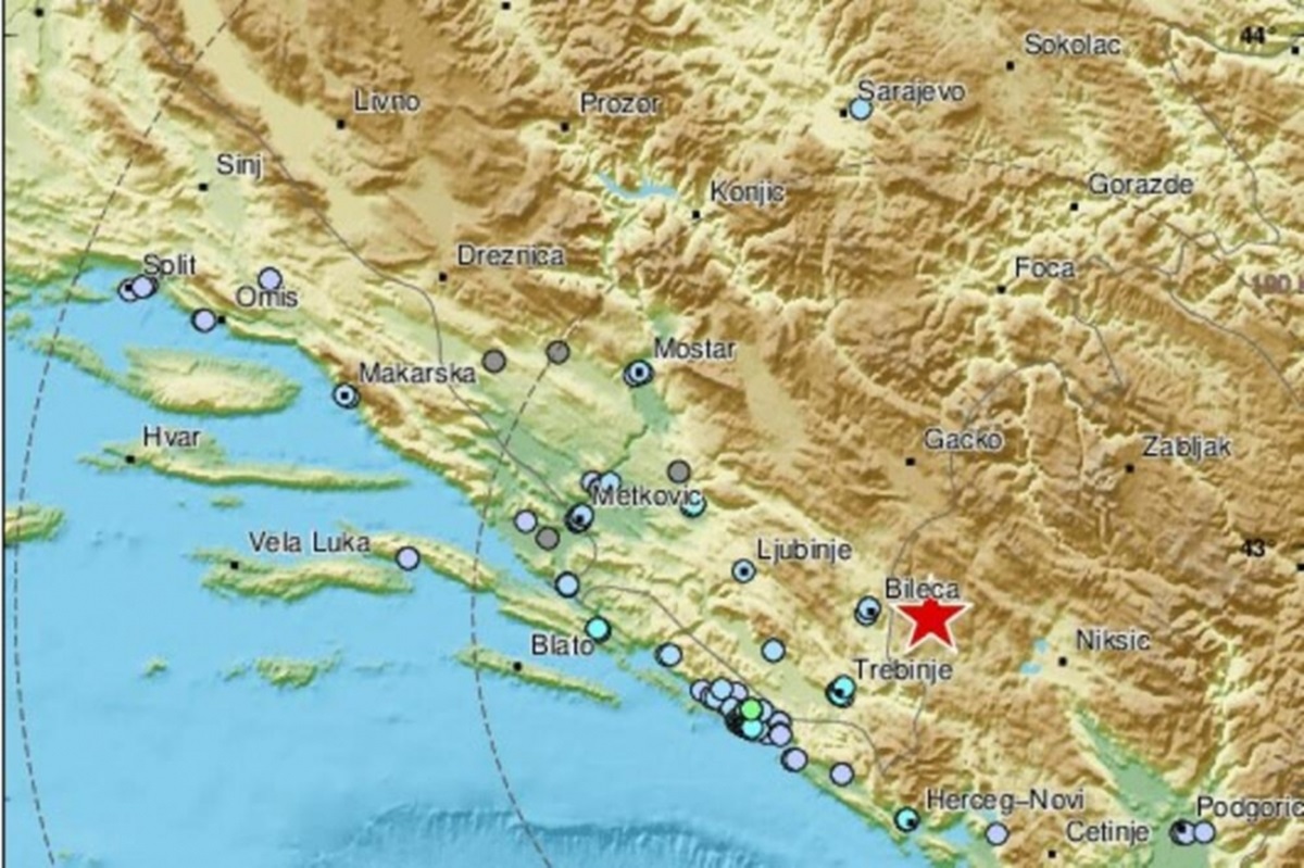 Земљотрес поново у близини Билеће