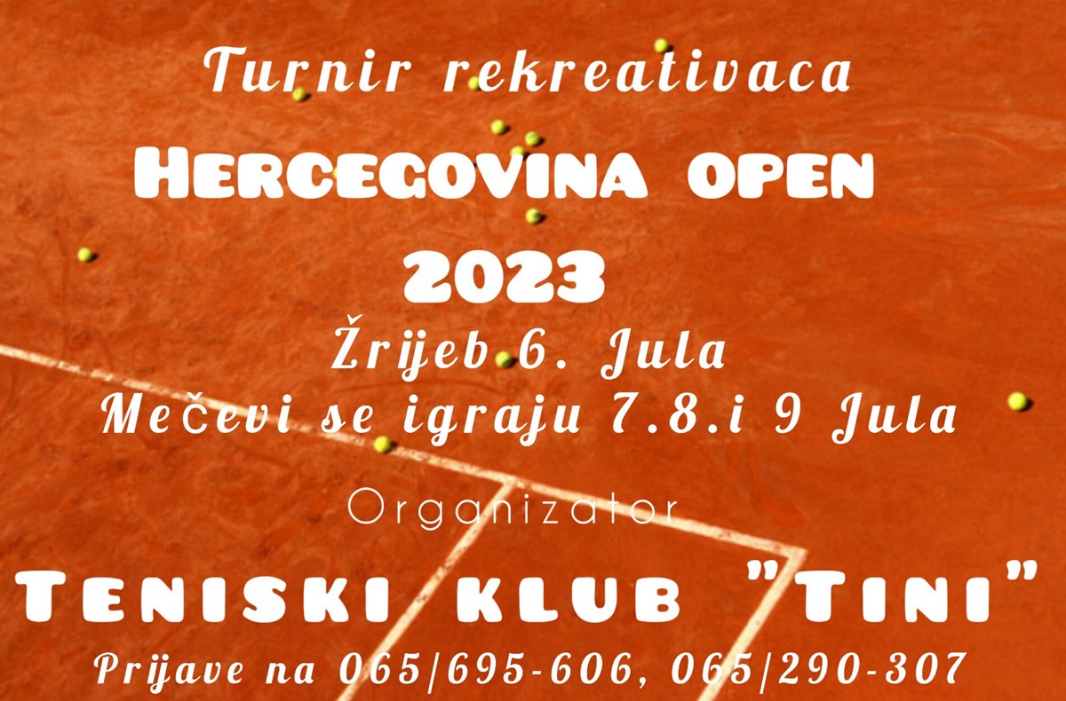 Почиње тениски турнир “Херцеговина Опен 2023”