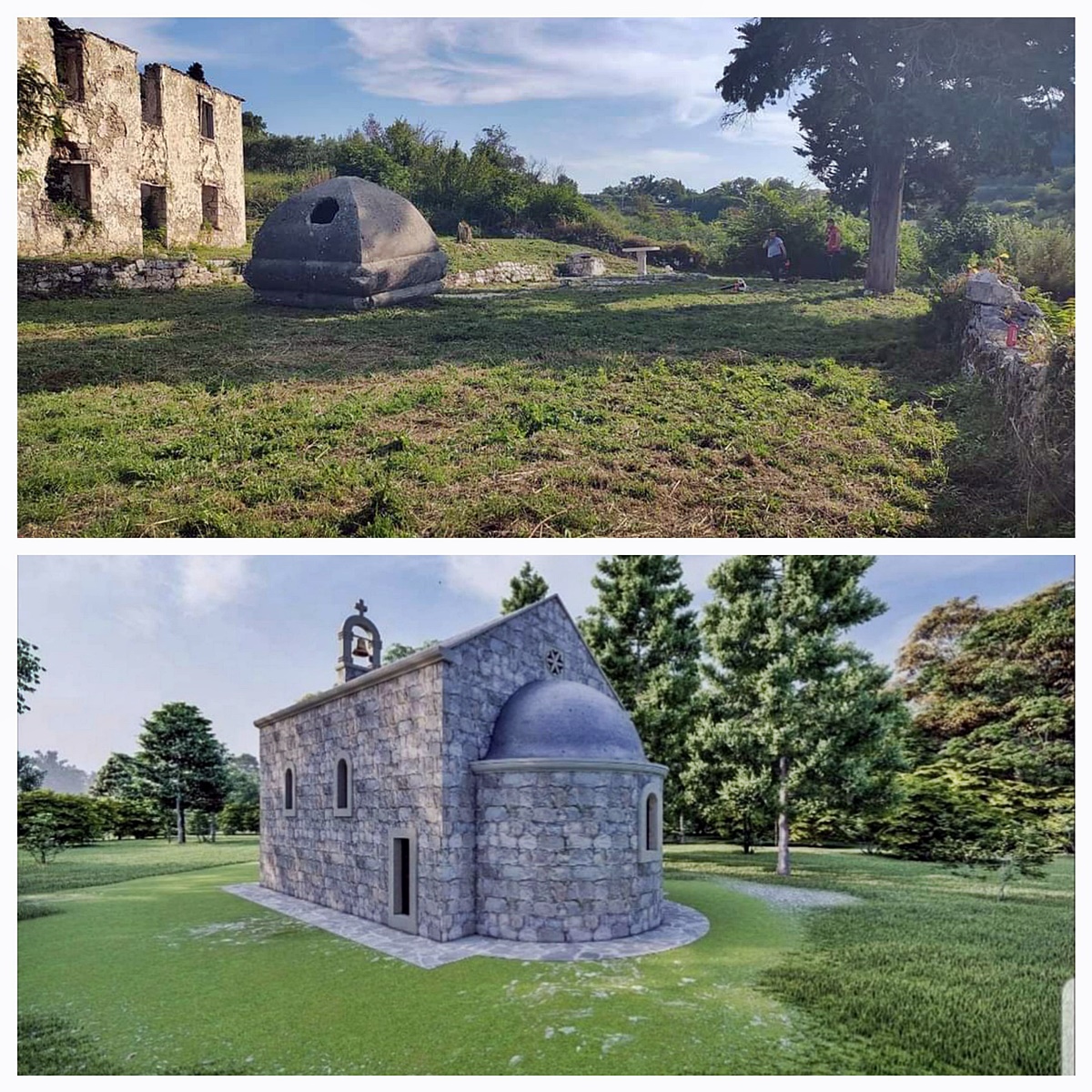 Света литургија на рушевинама храма Светог архангела Михаила у Љубушком