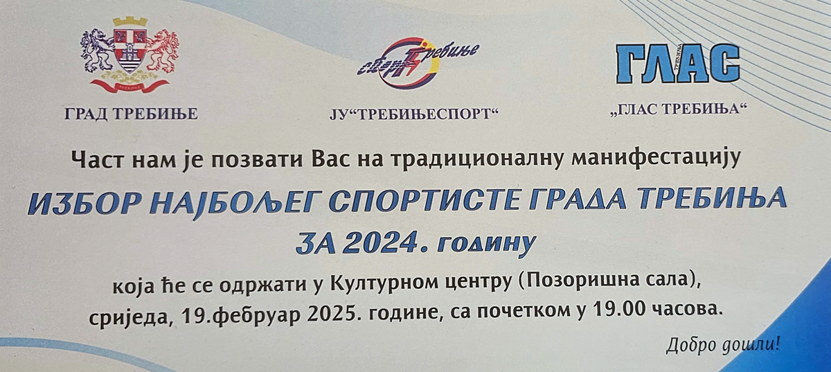 Избор спортисте Града Требиња за 2024. годину
