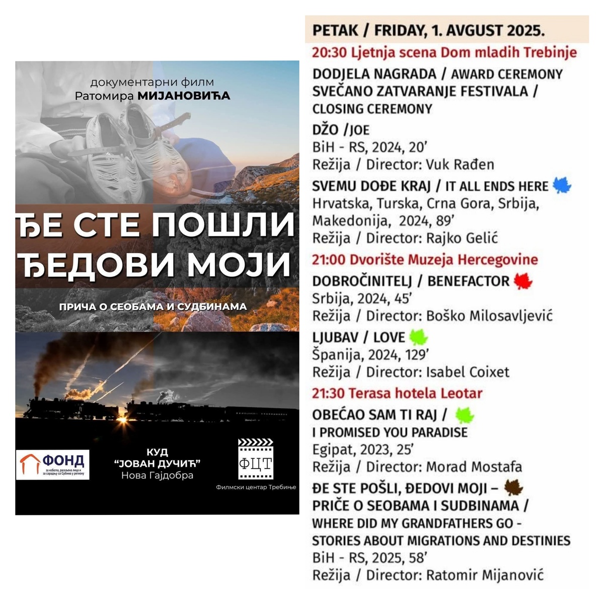Филм Ратомира Мијановића „Ђе сте пошли, ђедови моји“ живи кроз емоцију и аплаузе (АУДИО)