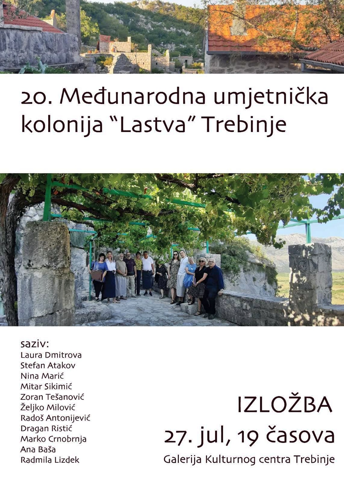 Изложба радова са 20. Међународне умјетничке колоније “Ластва-Требиње”