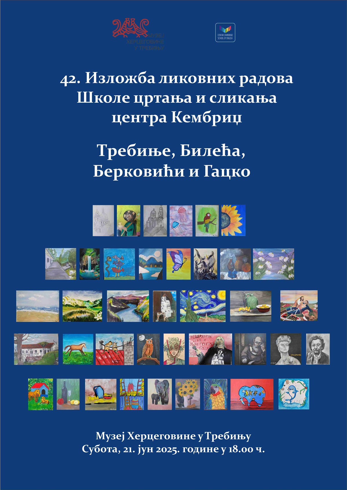 Izložba radova polaznika škole crtanja “Kembridž” sutra u Muzeju Hercegovine