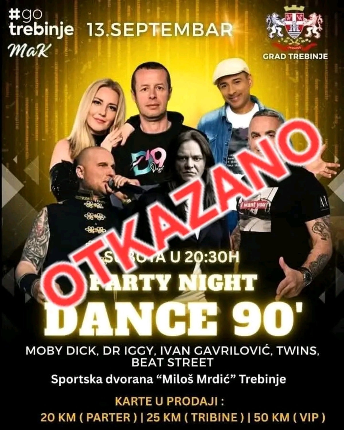 Отказан концерт “Party night dance 90”